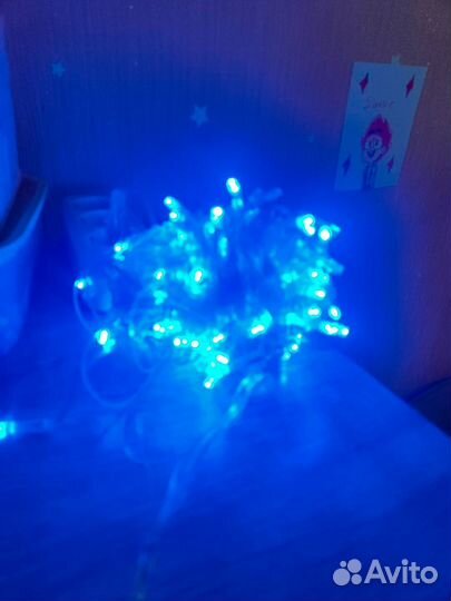 Гирлянда синий свет 10 метров