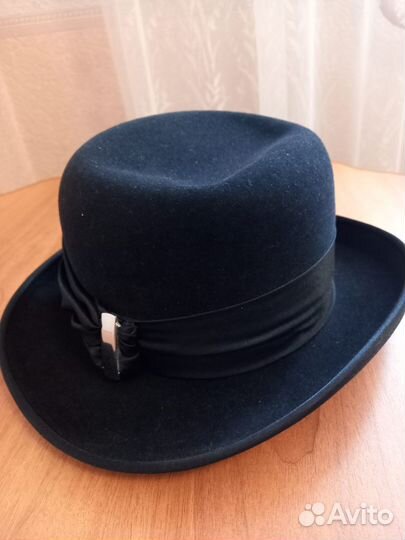 Шляпа фетровая женская черная