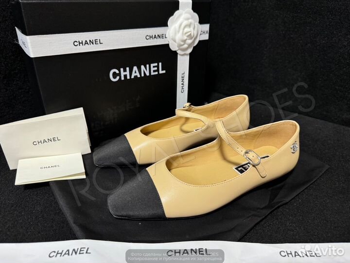 Балетки босоножки женские Chanel