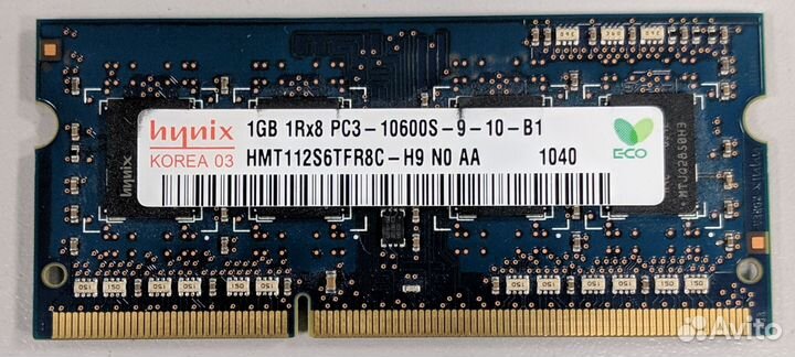 Оперативка для ноутбука sodimm Hynix DDR3 1Gb