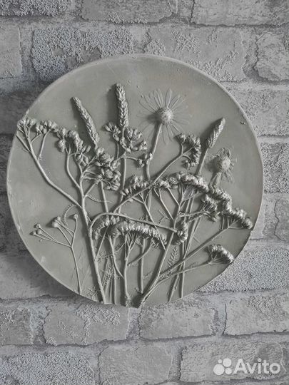 Гипсовое панно ботанический барельеф