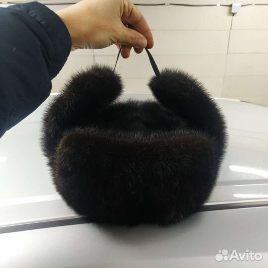 Шапка ушанка норковая