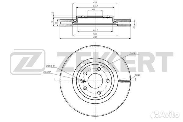 Диск торм. перед. Ford Explorer 11- Zekkert BS-608