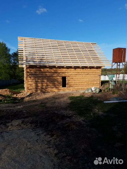 Сруб бани, дома, 6*9, рубка, Лапа