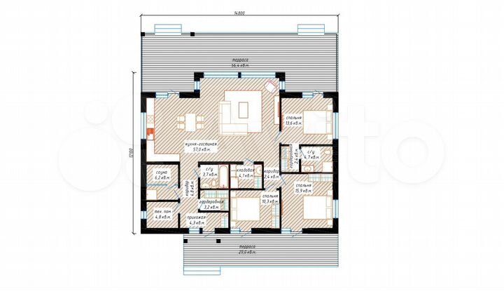 Дом 222 м² на участке 10 сот.