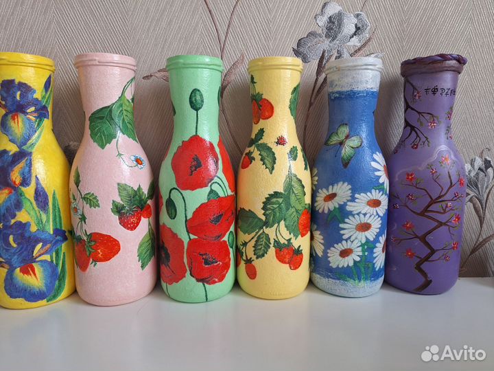 Бутылка декупаж