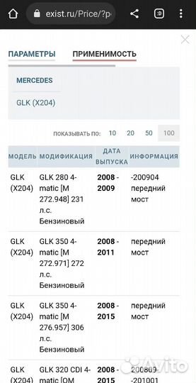 Тормозные передние колодки bosh mercedes glk