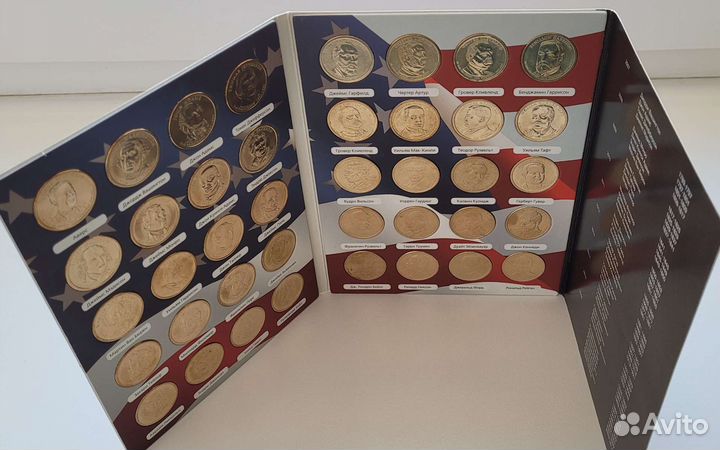 Комплект Президентов США в альбоме 40шт Инновации