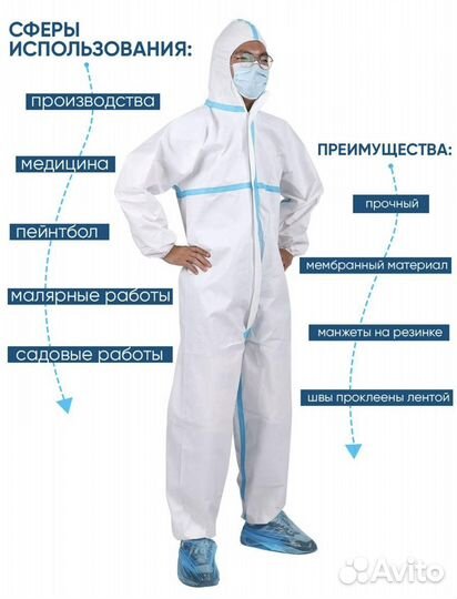 Комбинезон защитный одноразовый