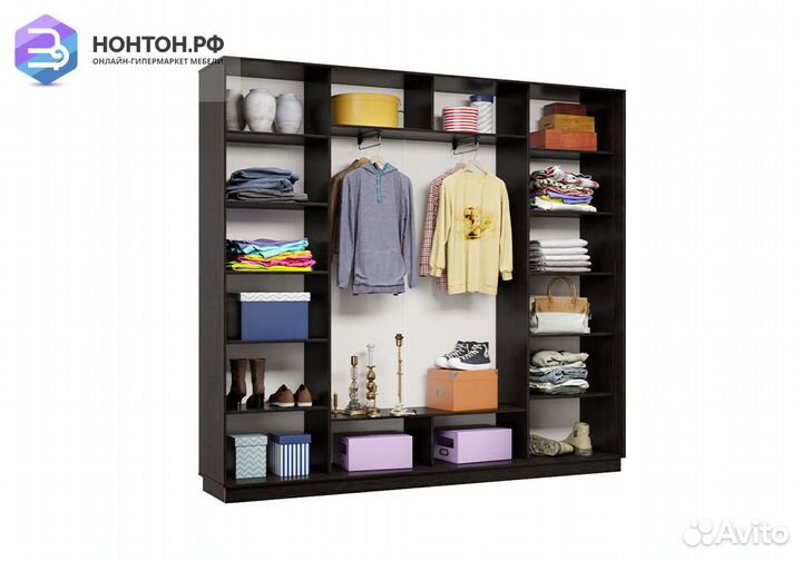 Шкаф-купе трёхдверный Электра с 2 зеркалами венге