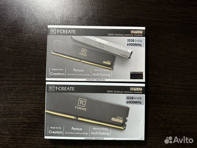 32GB DDR5 6000 CL38 Team T-Create бел/чер XMP EXPo