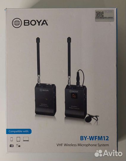 Микрофон петличный, беспроводной boya BY-WFM12