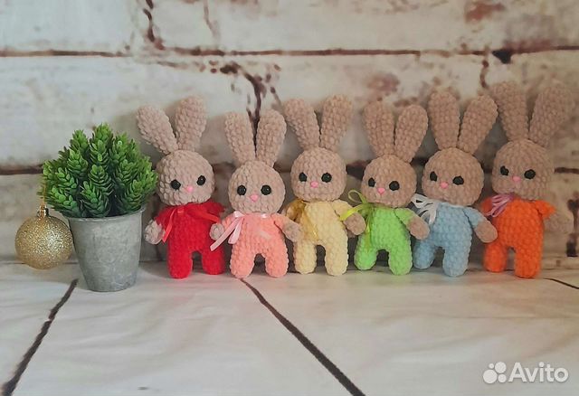 Плюшевые зайчики ручной работы