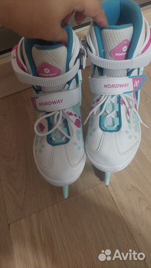 Коньки на девочку раздвижные Nordwey 31-36 размер
