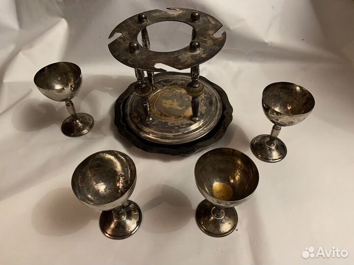 Набор бокалов и стопок мельхиор винтаж