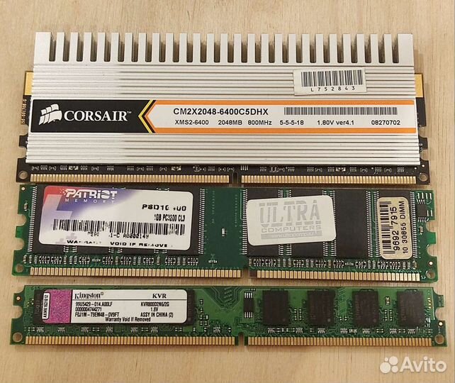 Озу DDR, DDR2, DDR3. 256mb, 512mb, 1gb, 2gb, 4gb