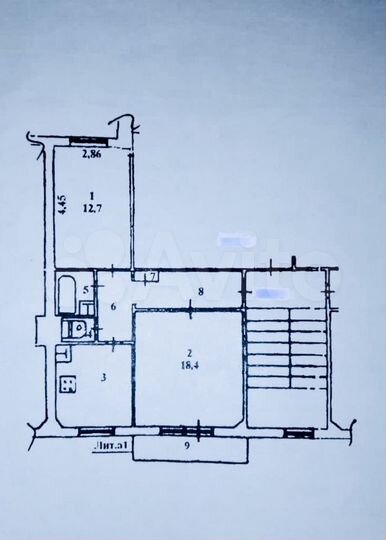 2-к. квартира, 54 м², 2/5 эт.