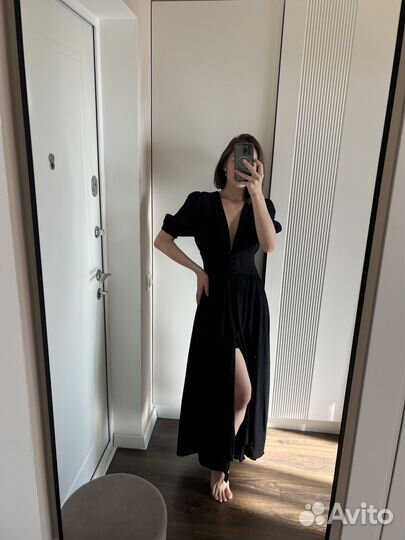 Платье сарафан макси черное