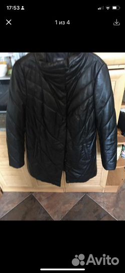 Куртка кожаная женская зимняя 50 52