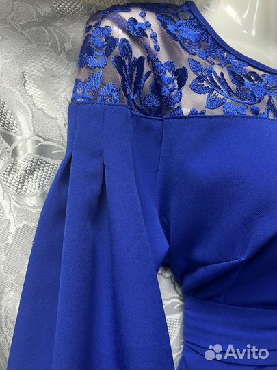 Платье вечернее синее 44 размер