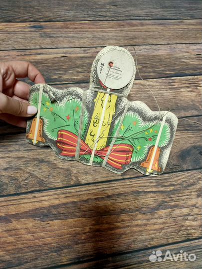 Новогодняя рождественская бумажная гирлянда СССР