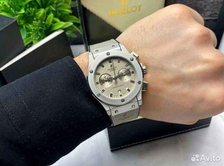 Мужские часы Hublot (Всё Активно) ремешок каучук