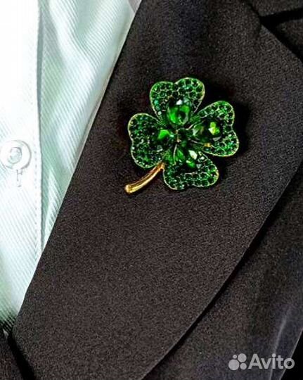 Брошь, Клевер Зелёный и Клевер Красный. Новые