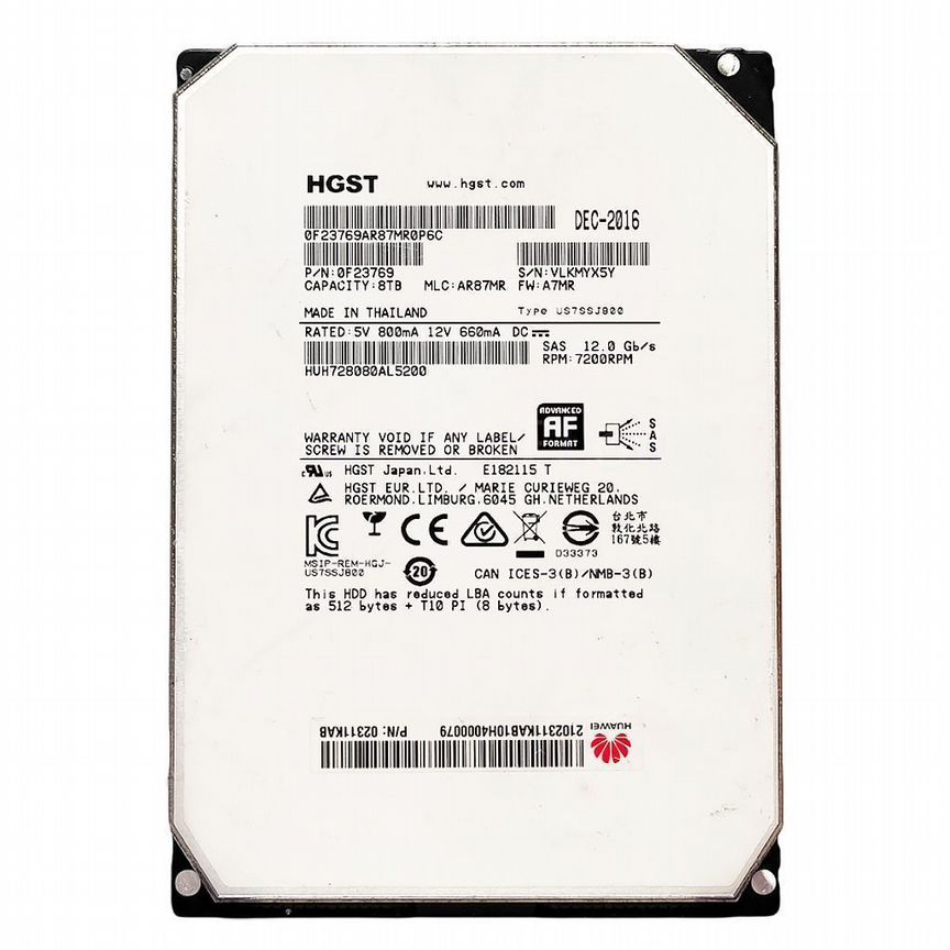 [0F23769] Жесткий Диск Huawei 02311kab 8тб Sas 3,5" Hdd 0f23769