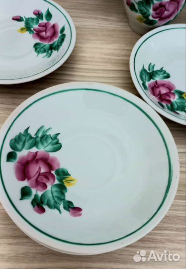 Сервиз кофейный ручная роспись. винтаж