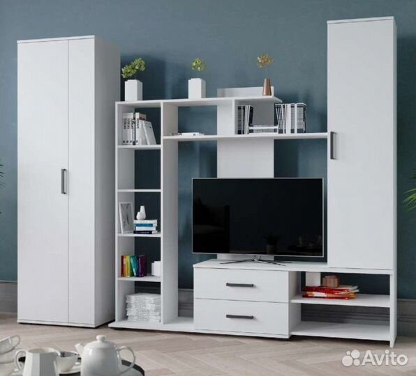 Стенка гостиная белая