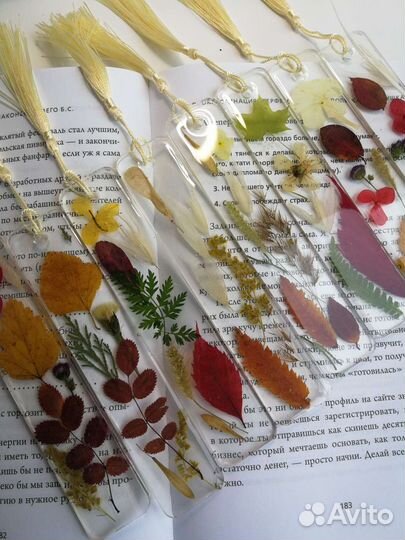 Закладка для книги из смолы Mark book осень