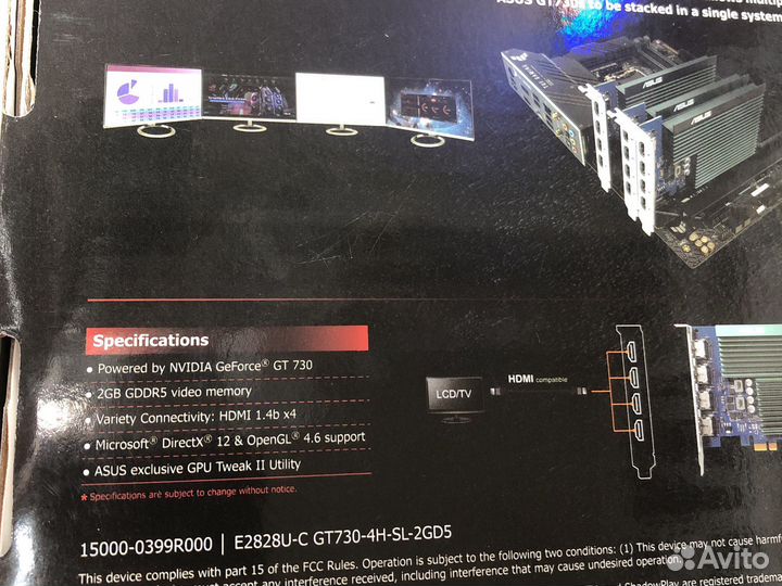 Новая Видеокарта GT 730 2Gb gddr5 4 hdmi