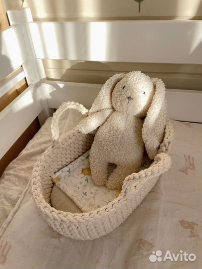 Мягкая игрушка зайка из букле, ручная работа