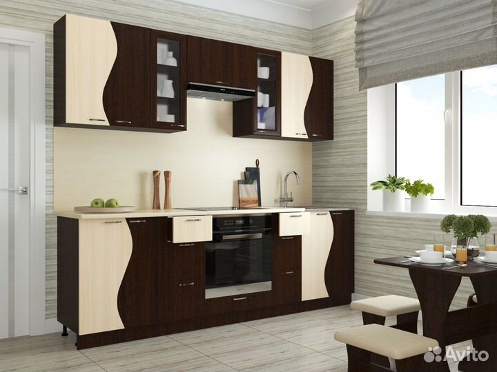 Кухня модульная Асти Венге/Выбеленный Дуб