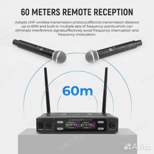 Радиосистема мульти-микрофоны szkoston 60м