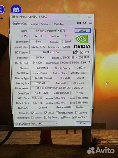 Видеокарта gtx 1070 dual 8g gddr5 256bit