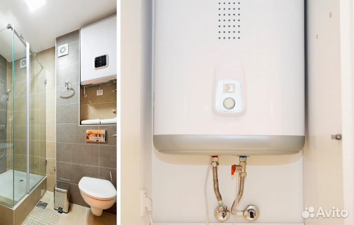 Установка водонагревателей, стир машин,счётчиков