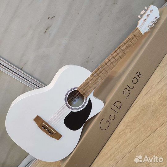 Гитара новая акустическая широкий гриф