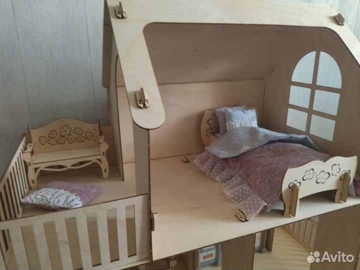 Кукольный домик для барби с мебелью