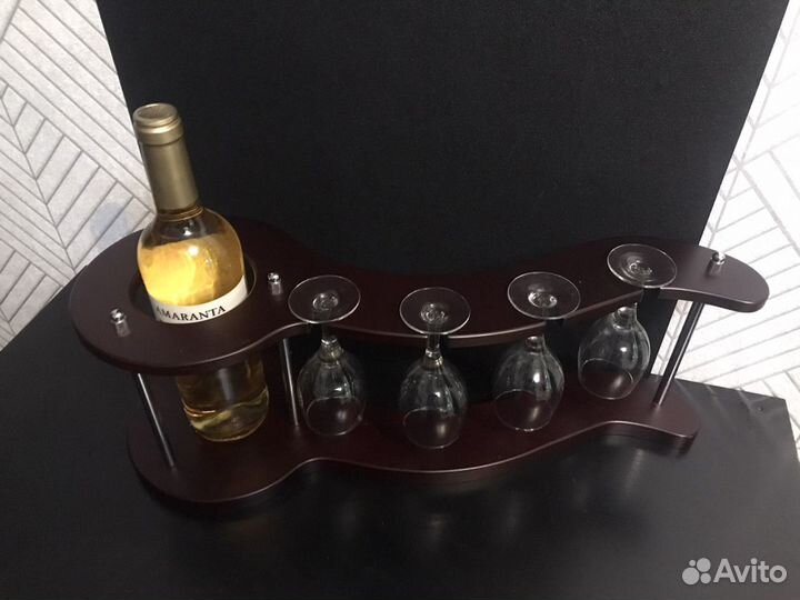 Мини бар стойка под бокалы и бутылку