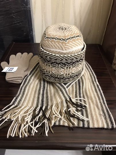 Шапка шарфик перчатки(комплект)