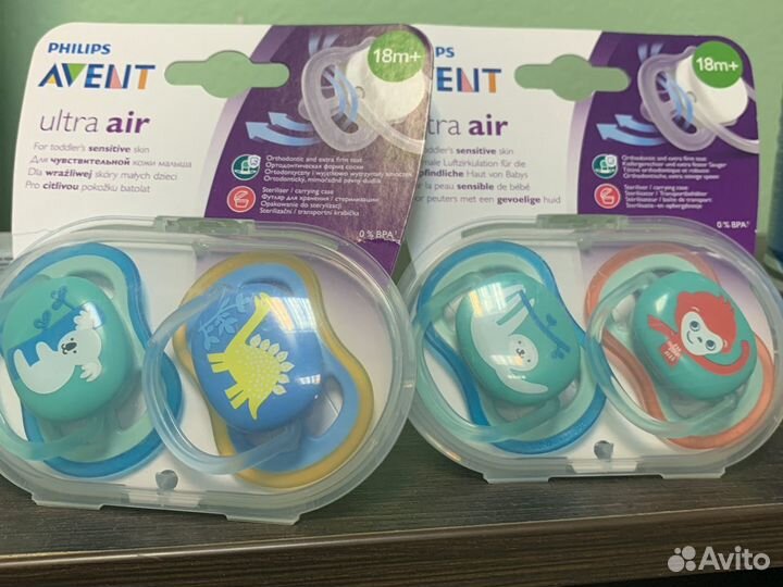 Пустышки Avent в наборах по 2 шт