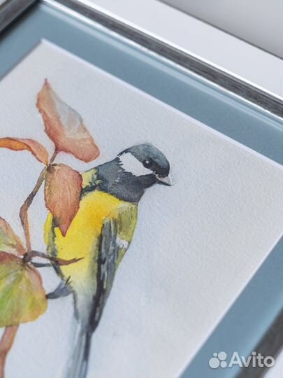 Акварель, картины с оформлением в раме и паспарту