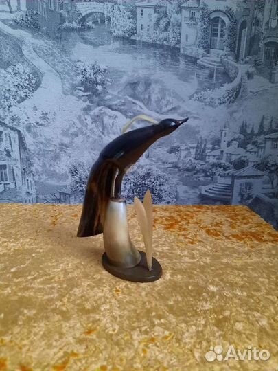 Рог изобилия или для вина, статуэтка из рога Птица