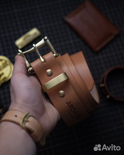 Ремень из кожи Японского буйвола Natural