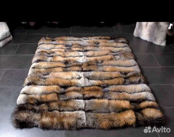 Ковёр из меха чернобурой лисы (кристалл)