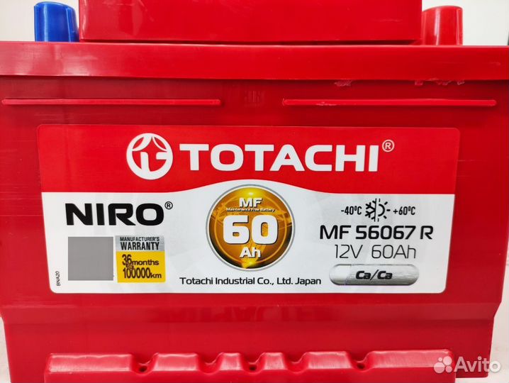 Аккумулятор Totachi Niro MF 60 а/ч обратная