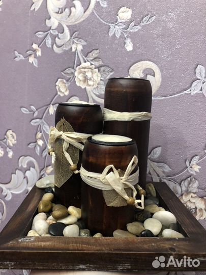 Набор свечей из дерева