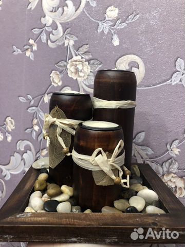 Набор свечей из дерева