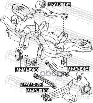 Сайлентблок подушки дифференциала Mazda CX-7 06